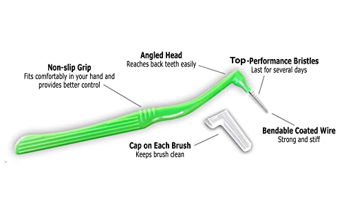Interdental Brush Angle Cleaners - Jumbo Pack (50 Brushes) (Tight) - Remove Plaque - Toothpick