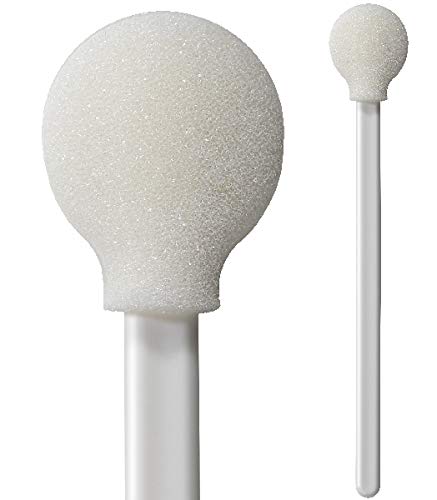 (Bag of 50 Swabs) 5" Small Circular Lollipop Foam Mitt Swab by Swab-its: 71-4504 - Made in the USA