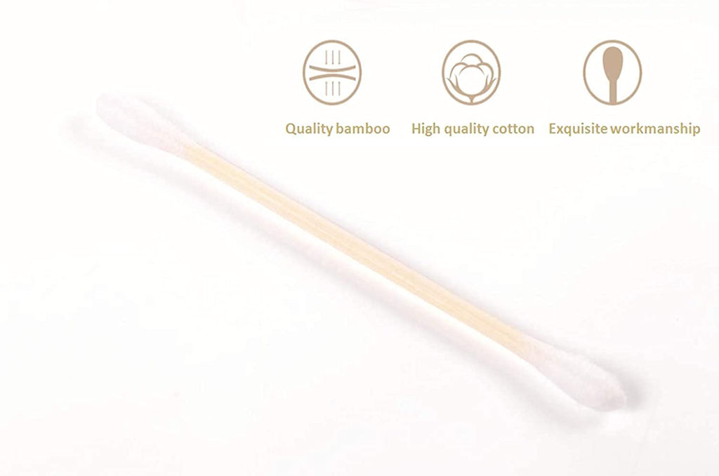 Bamboo Cotton Swabs, Biodegradable Wood Cotton Buds 1000pcs