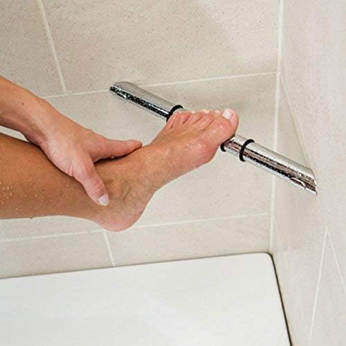 Shower Foot Rest,Chrome Shower Foot Rest for Shaving Legs,Wall Mounted Corner Shower Foot Stool,Heavy Duty Brass Bar Bathroom Step Foot Ledge Polished Chrome