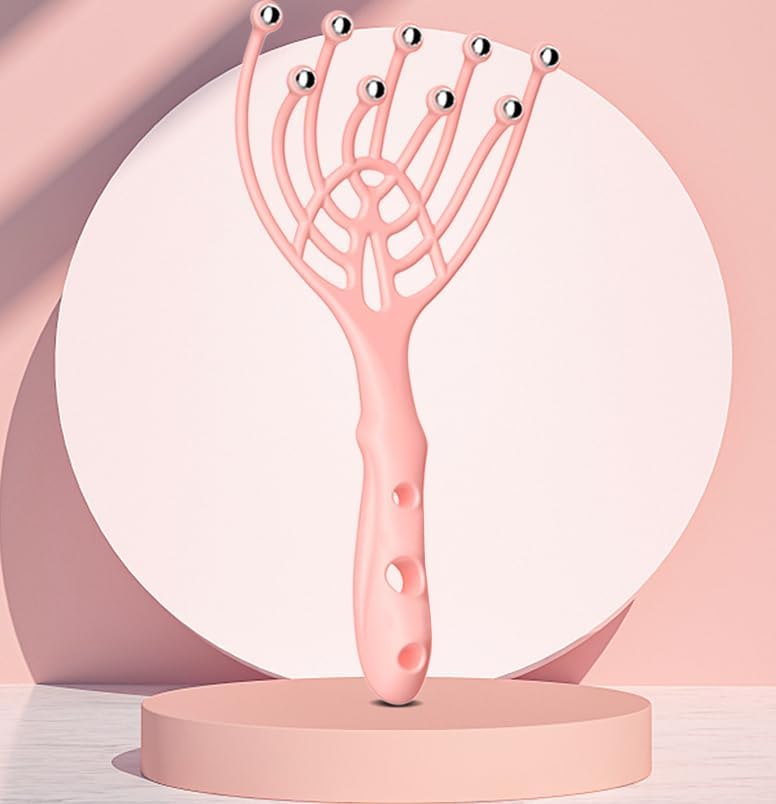 1 Pc Head Massager Scalp & Neck, 9 Claws Steel Ball Comb Roller, Handheld Relax Spa Hair Care for Stress Relief