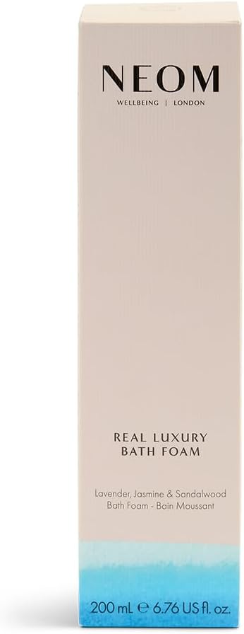 NEOM- Lavender, Jasmine & Rosewood Bath Foam, 6.76 fl oz | Real Luxury Range | Coconut & Almond Oil | Scent to De-Stress | Vegan & Cruelty Free