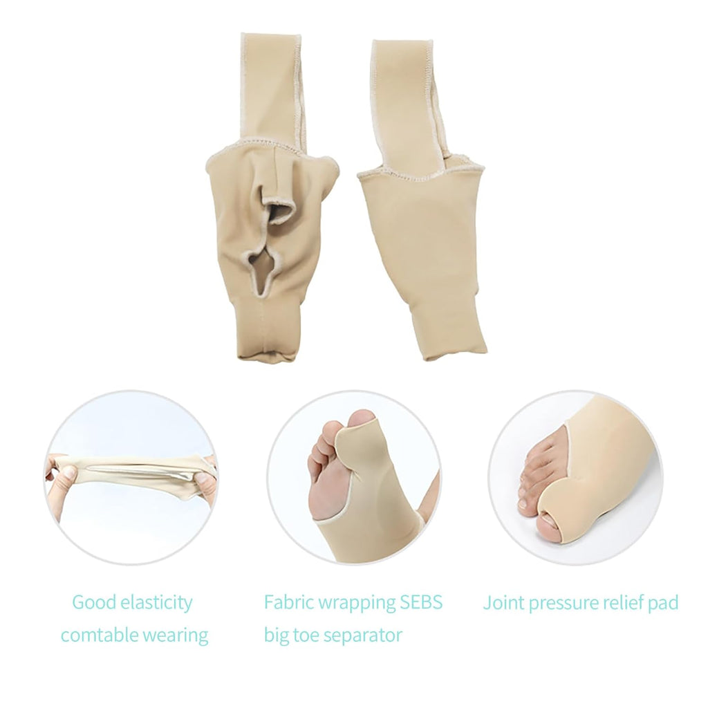 Bunion Relief Sleeves Bunion Pads Brace Cushions Toe Straightener with Silicone Gel Big Toe and Pinky Separator Spacer Hallux Valgus Relief Kit Pack (Large)