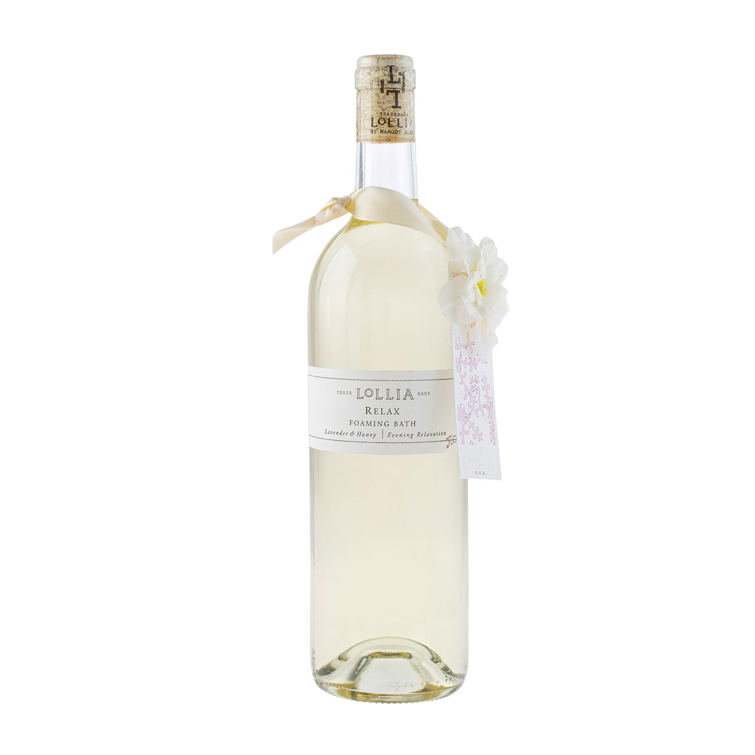 Lollia Relax Bubble Bath, 25 fl. oz., Lavender & Honey Scented Luxury Soap, Gentle & Moisturizing Fragranced Skin Care with Hydrating Ingredients for Women