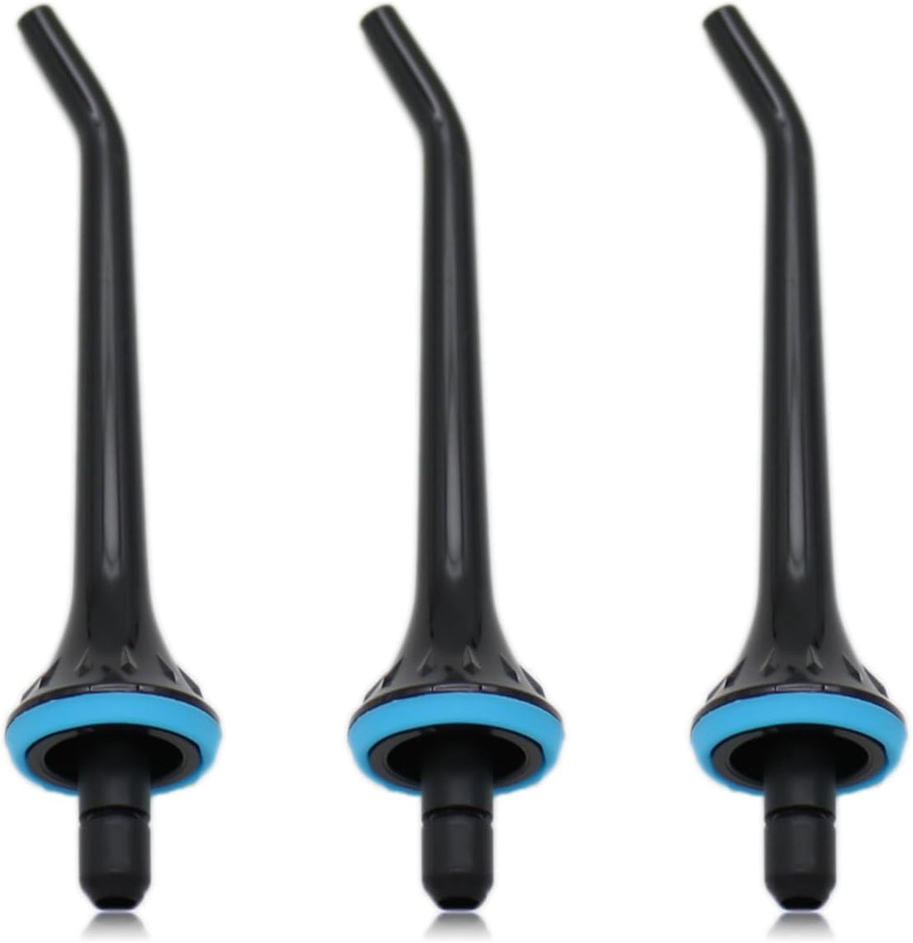 Water Flosser Replacement Tips for Mospro, Nicwell, Nicefeel, Oralfree, Jet Nozzel Black 3 PCS