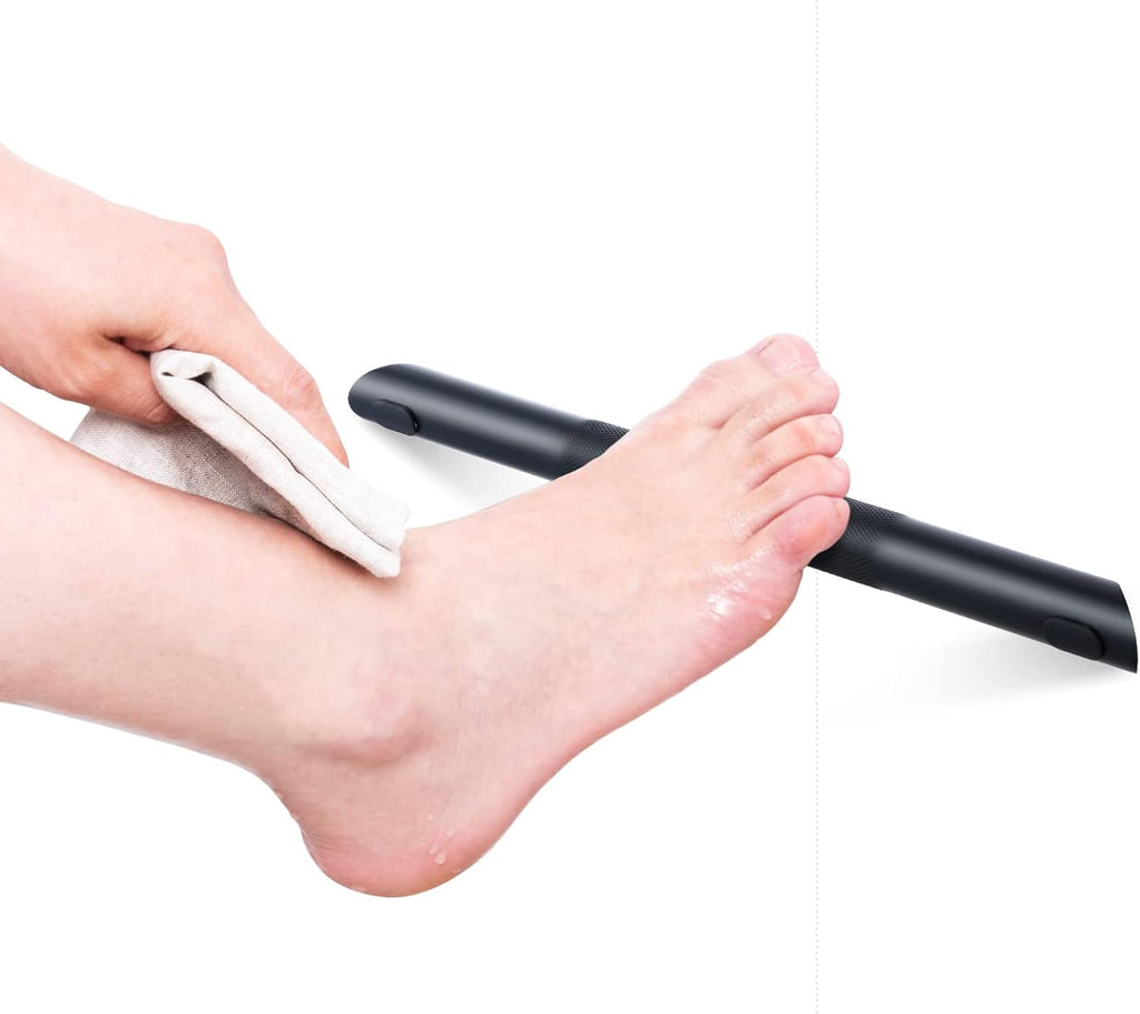 Shower Foot Rest Bar,Corner Shower Footrest for Shaving Legs,Non-Slip Knurled Brass Bar Shower Step Foot Ledge,Matte Black