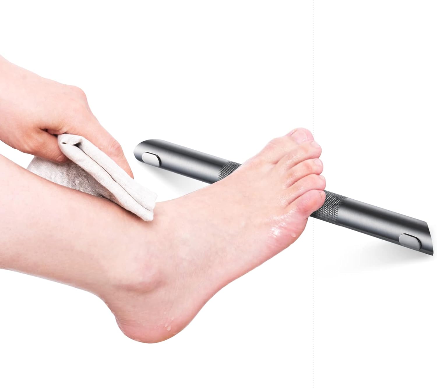 Shower Foot Rest Bar,Corner Foot Rest for Shaving Legs,Wall Mounted Shower Foot Ledge,Antislip Knurled Brass Bar Bathroom Step,Brushed Nickel