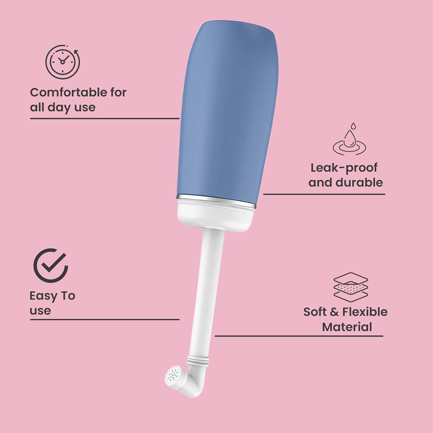 Portable Bidet for Travel, 400ml Peri Bottle, Handheld Personal Hygiene Cleaner, Leakproof & Reusable Wash Bottle for Women & Men (Blue)