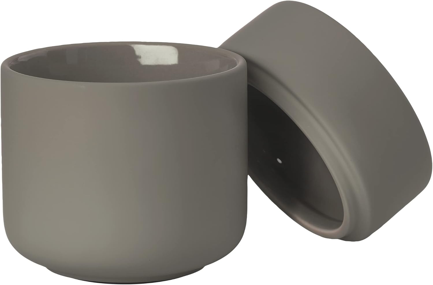 Zone Denmark Ume Taupe Cosmetic Jar - Elegant and Functional Storage Solution for Your Beauty Essentials, Infusing Scandinavian Design into Your Vanity Space - Beige (Taupe)