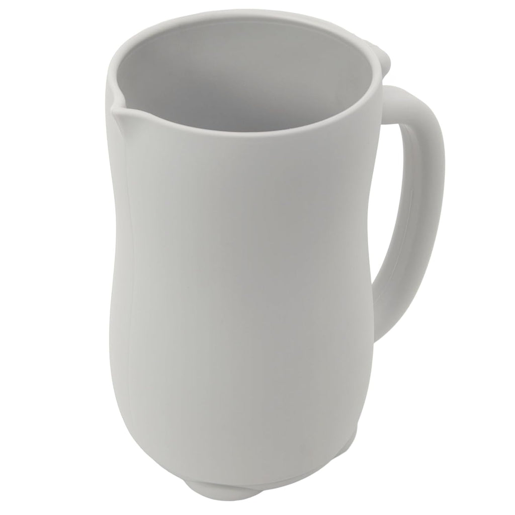 Mandoo Baby Bath Rinse Cup - Food Grade Silicone Shampoo & Body Washing Rinser for Kids With Easy Grip Handle - Baby Essentials (Light Gray)