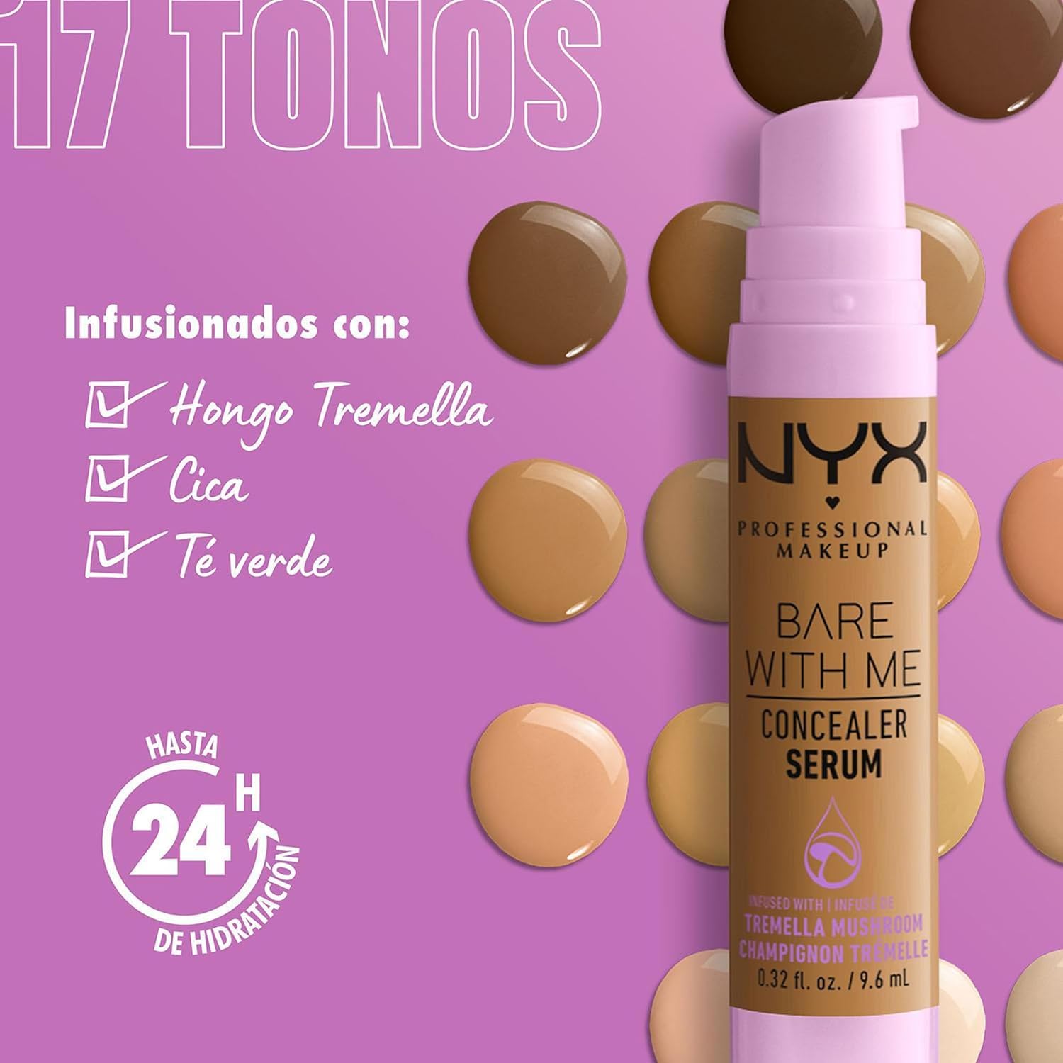 NYX PROFESSIONAL MAKEUP Bare With Me Concealer Serum, Up To 24Hr Hydration - Deep (Pack of 2)