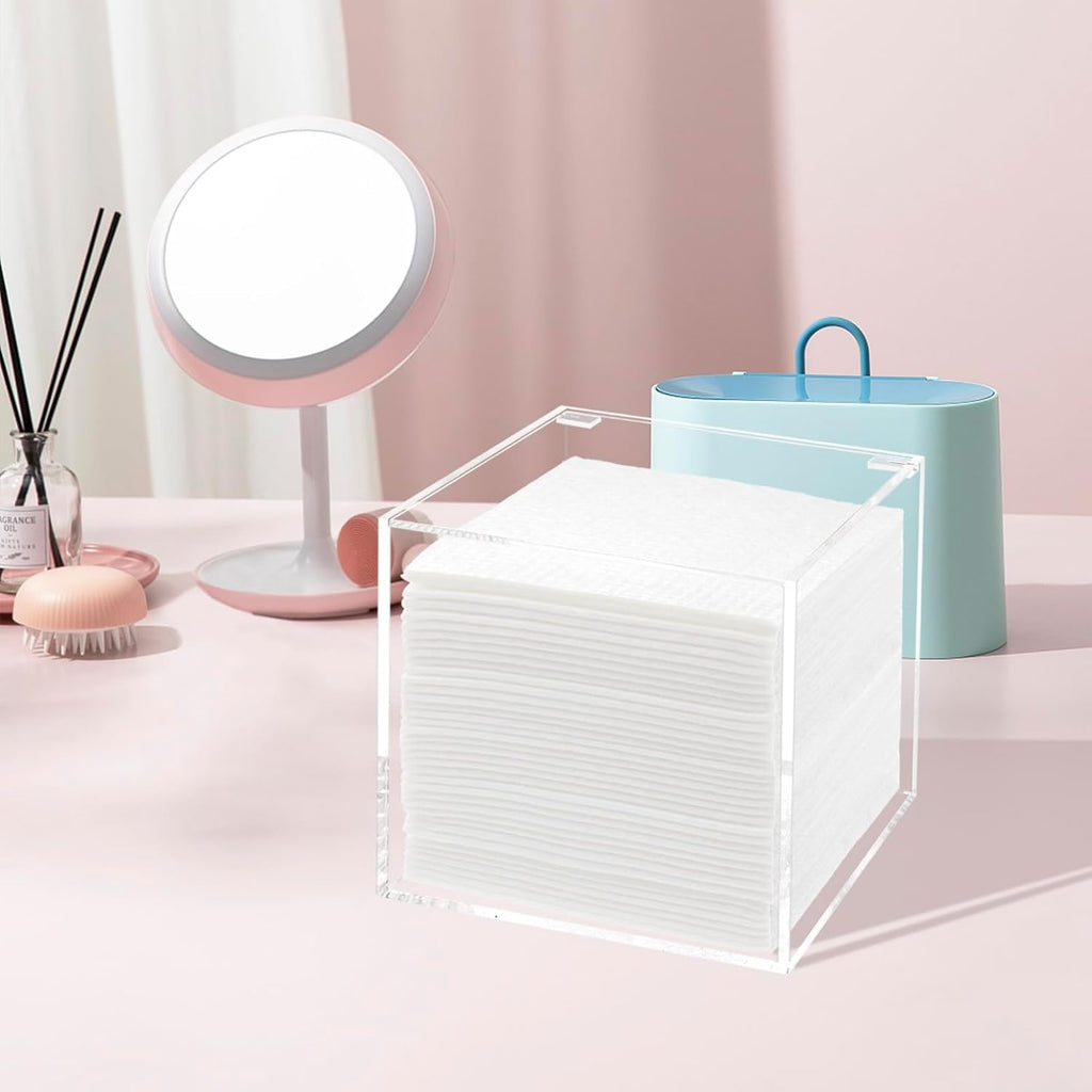 Face Towelettes Disposable Holder, Disposable Face Towel Container Acrylic, Facial Towels Storage Box, Clear