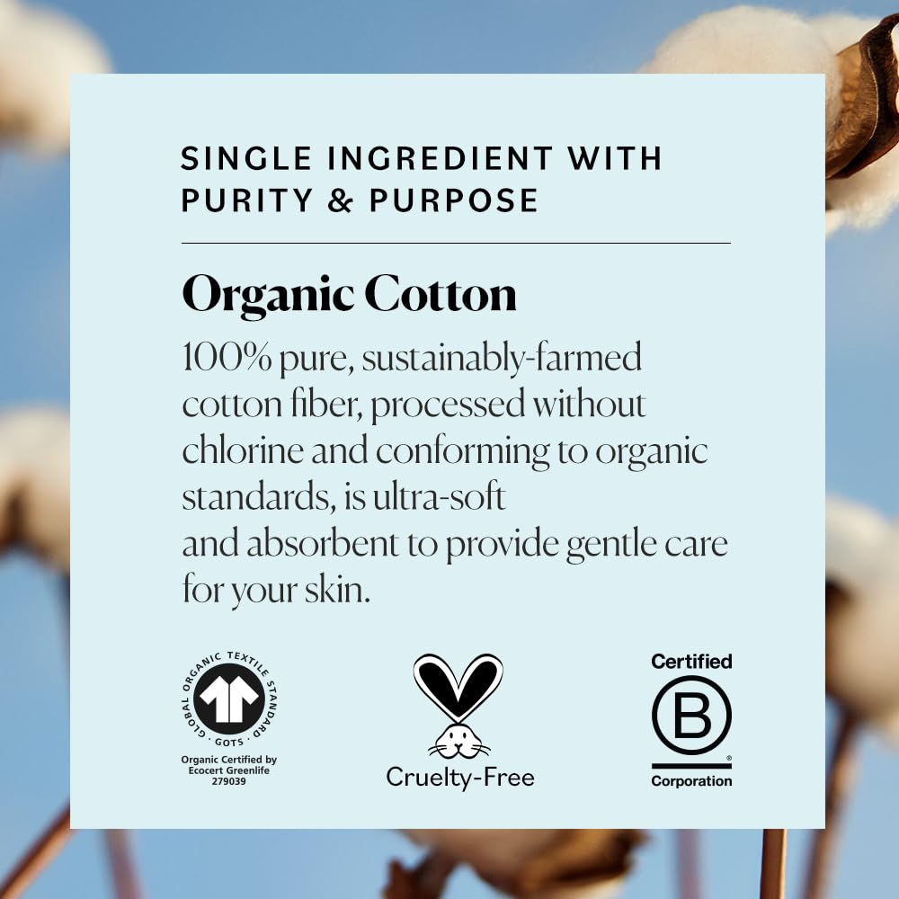 Sky Organics - Organic Cotton Swabs, 1000 ct. - Ultra Soft Tips - Strong & Durable - Hypoallergenic - Chlorine Free - Sustainable - Natural, Vegan & Cruelty Free - Skin Care & Self Care
