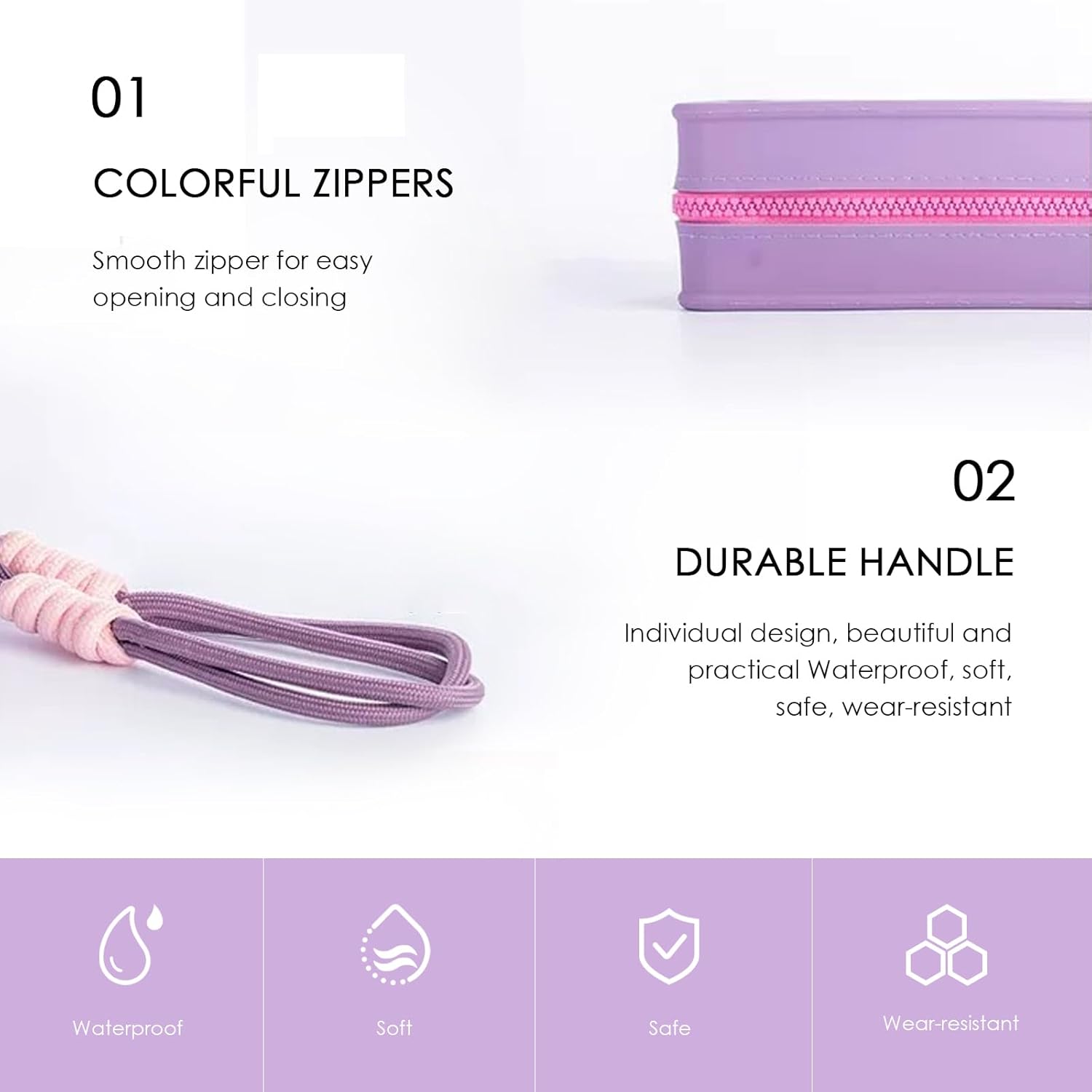 Travistar Silicone Travel Makeup Bag - Large Capacity Make Up Pouch Travel Makeup Organizer Bag Waterproof Toiletry Bag Portable Cosmetic Bag Cute Womens Brush Holder Bag with Zipper Closure Blue