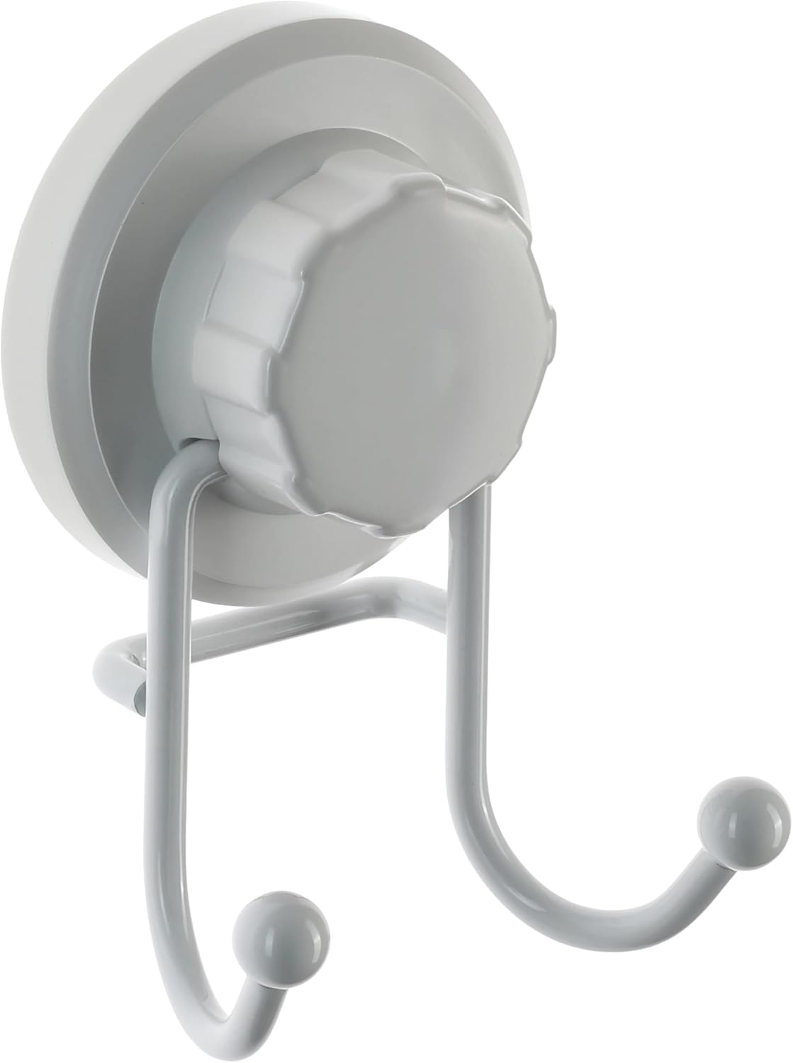 HASKO Suction Cup Hooks for Shower Wall, Removable Towel Hooks for bathrooms, Includes Optional No Drill Adhesive Mount for Inside Shower, Rustproof Stainless Steel - 2 Pack, White