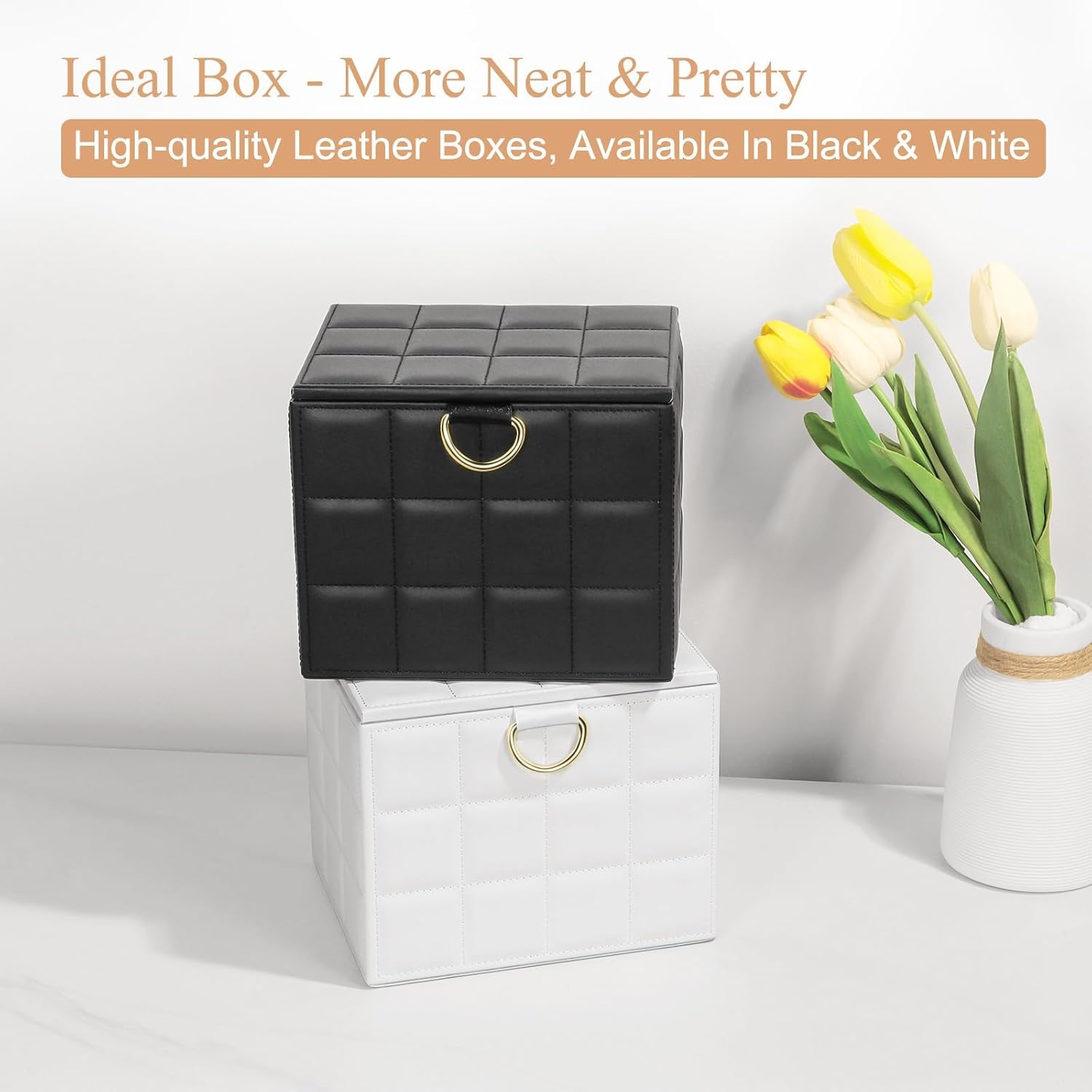 Disposable Face Towel Holder Box, Black PU Leather Container for XL Clean Skin Club Face Towels, Reusable Organizer for Clean Skin Towel Makeup Wipe Holder Counter Bathroom Organizers and Storage