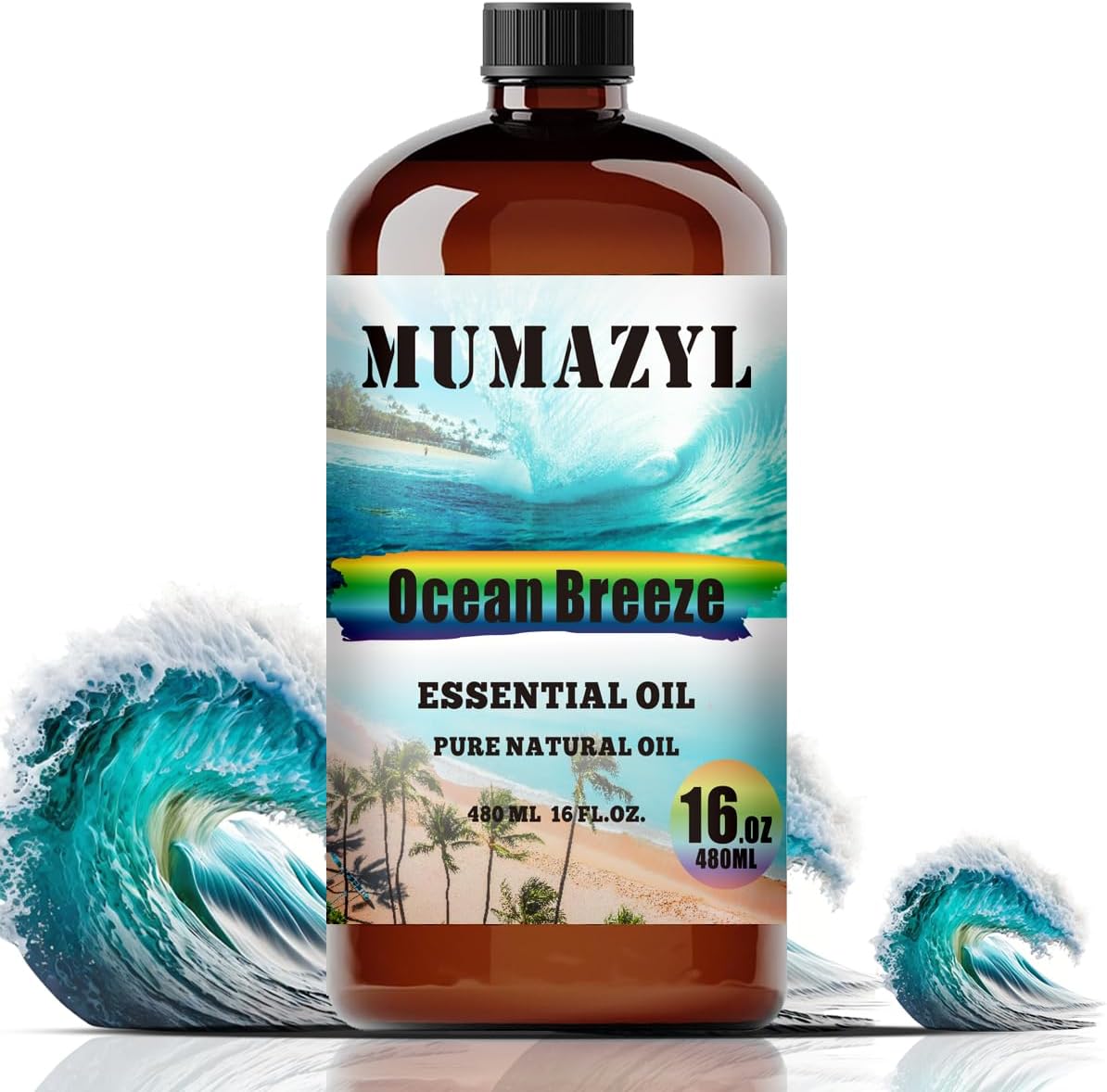 Ocean Breeze Essential Oil, Ocean Breeze Oil 16 Fl Oz 480ML for Diffuser Humidifier Yoga Cleaning DIY Candle Soap Making Fragrance Oils