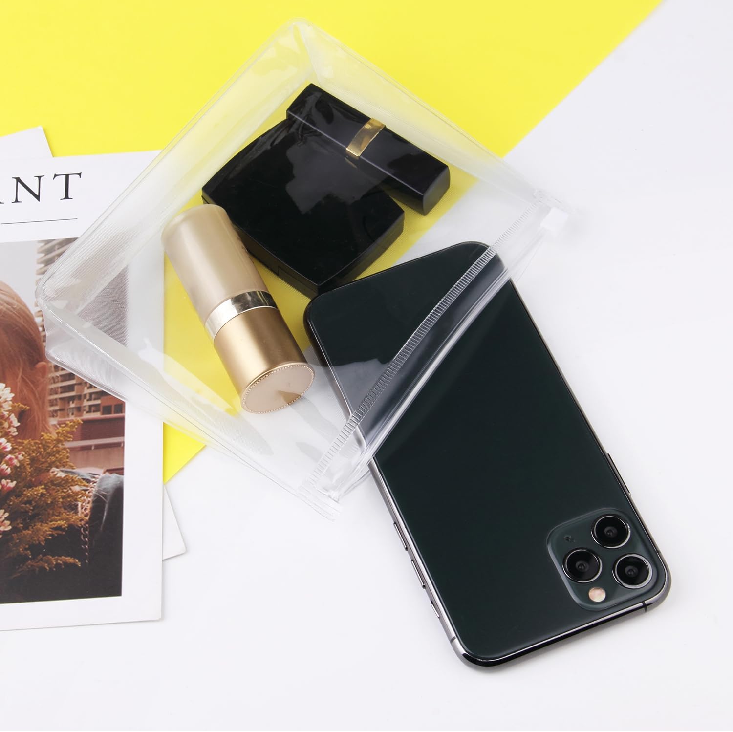 20 PCS Mini Clear Makeup Bag Small Clear Plastic Cosmetic Bags with Zipper Travel Toiletry Makeup Bag