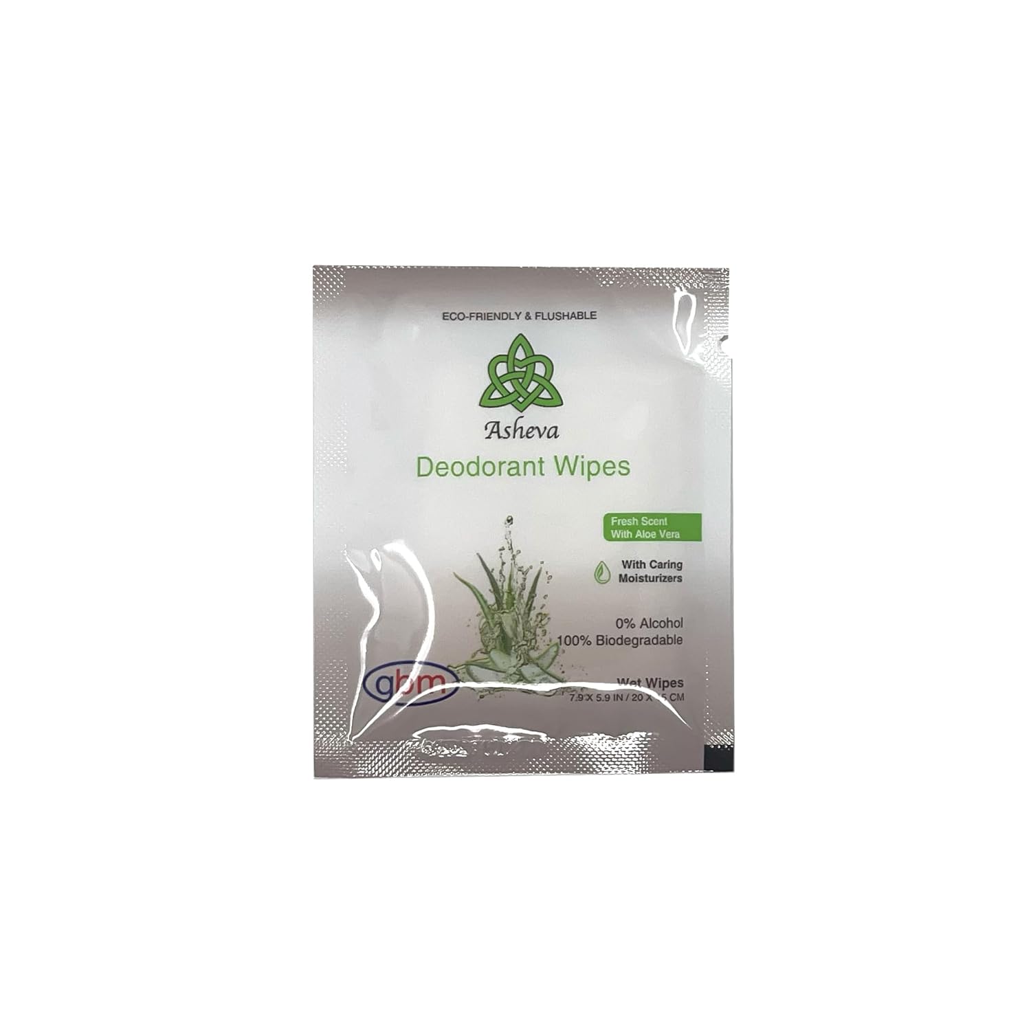 Asheva - Individually Packaged Deodorant Wipes - Box of 15 Wipes (Fresh Scent)