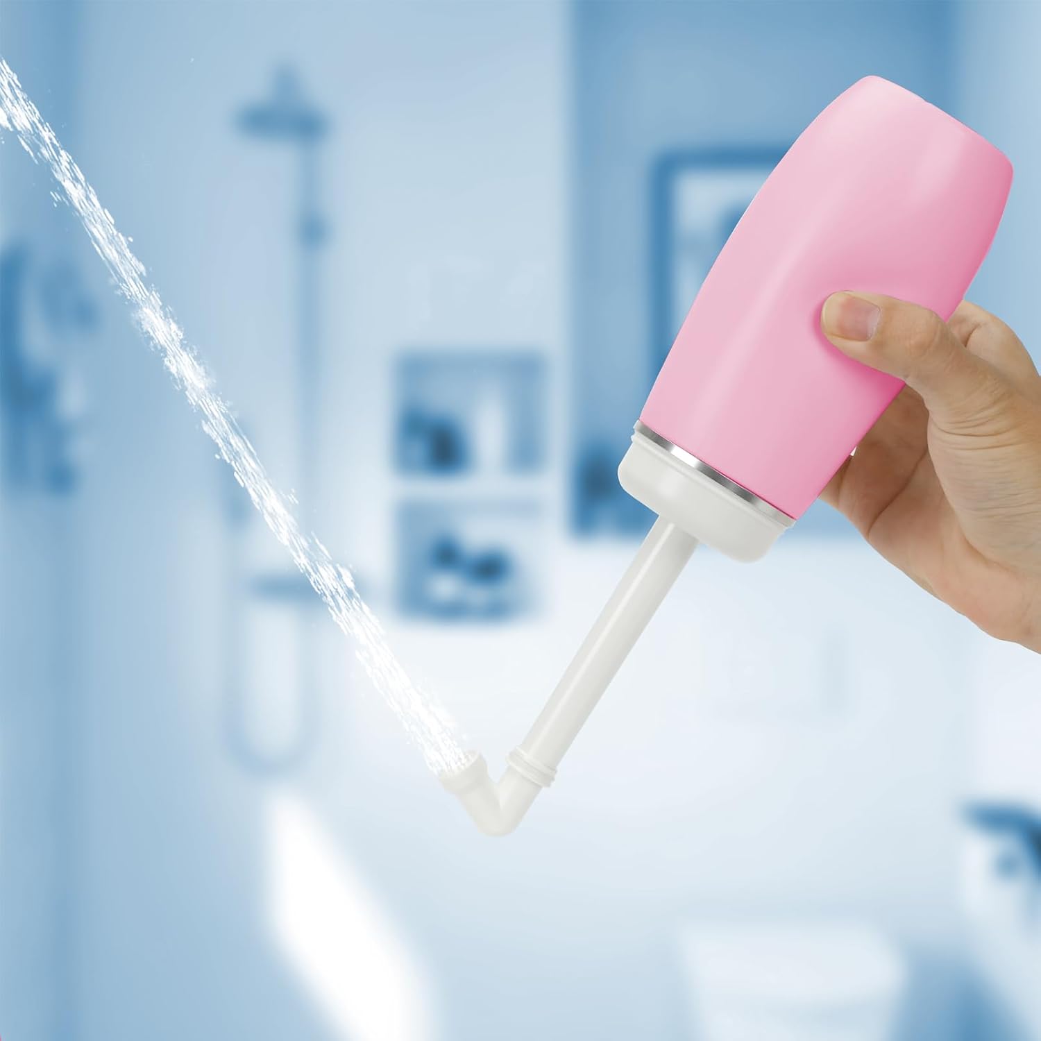 Portable Bidet for Travel, 400ml Peri Bottle, Handheld Personal Hygiene Cleaner, Leakproof & Reusable Wash Bottle for Women & Men (Pink)