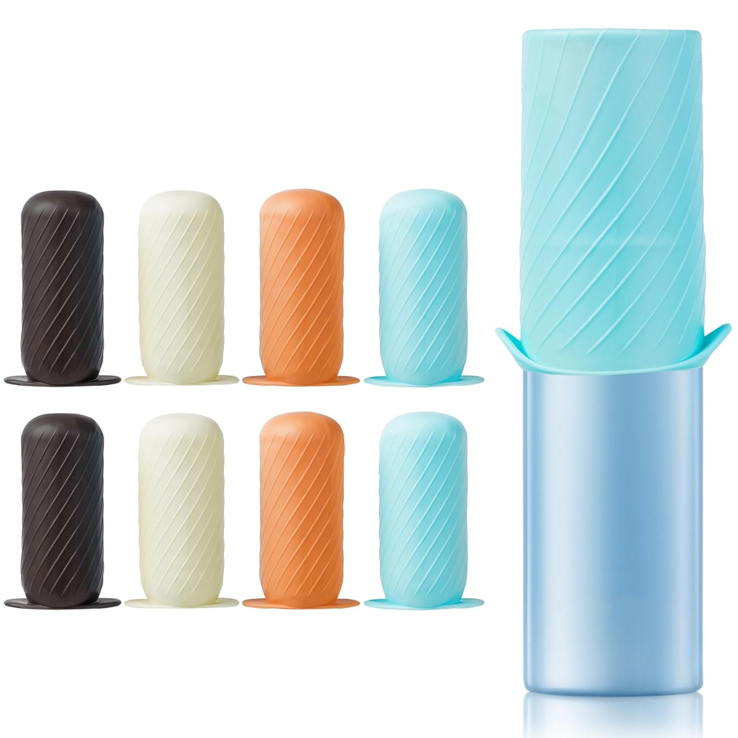 Bottle Covers for Travel, Leak Proofing, Travel Size Container Silicone toiletry sleeves, Leak Locks Travel Accessories for Shampoo Wash Body Bottles and other beauty and personal care(8pcs)