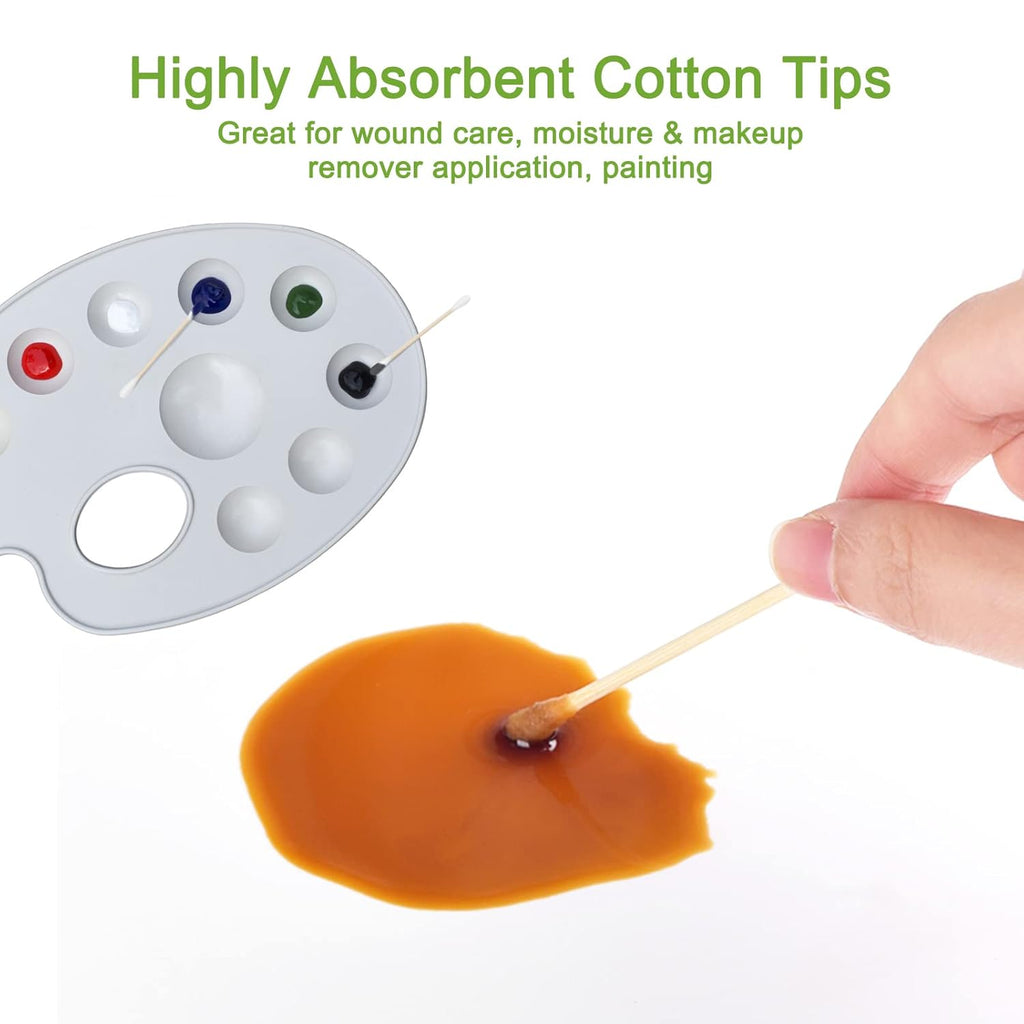 800 Count Bamboo Cotton Swabs - Natural Organic Cotton Buds with Double Tips, Hypoallergenic, Biodegradable Swabs for Ear Cleaning, Beauty & Personal Care, Makeup, Pet Care, Crafts