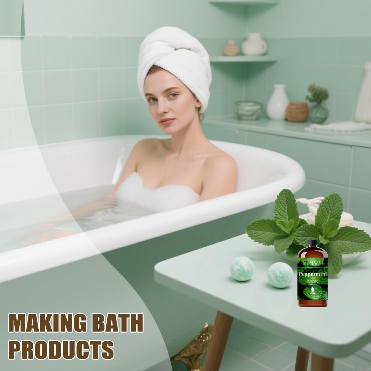 Peppermint Essential Oil, Peppermint Oil 16 Fl Oz 480ML for Diffuser Humidifier Yoga Cleaning DIY Candle Soap Making Essential Oils