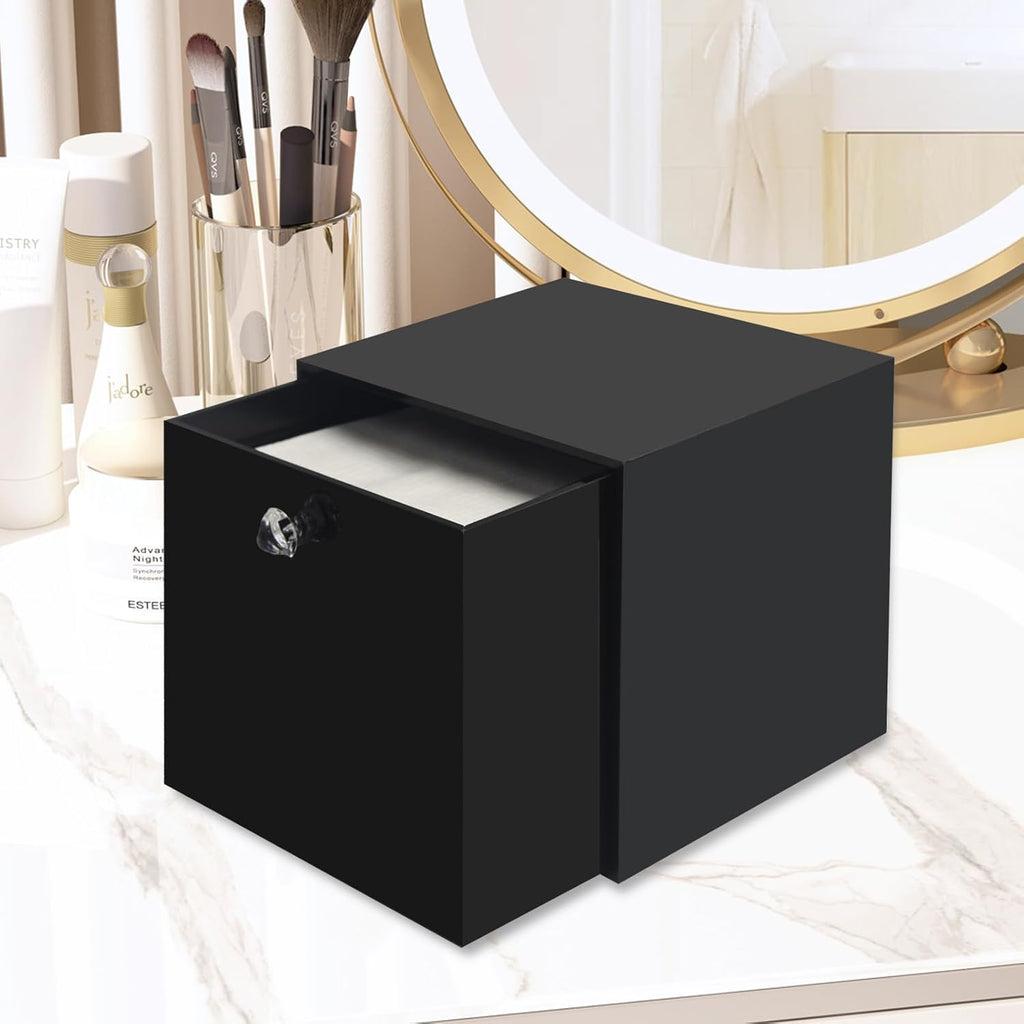 Face Towel Holder Compatible with XL, Disposable Face Towel Container Box, Black