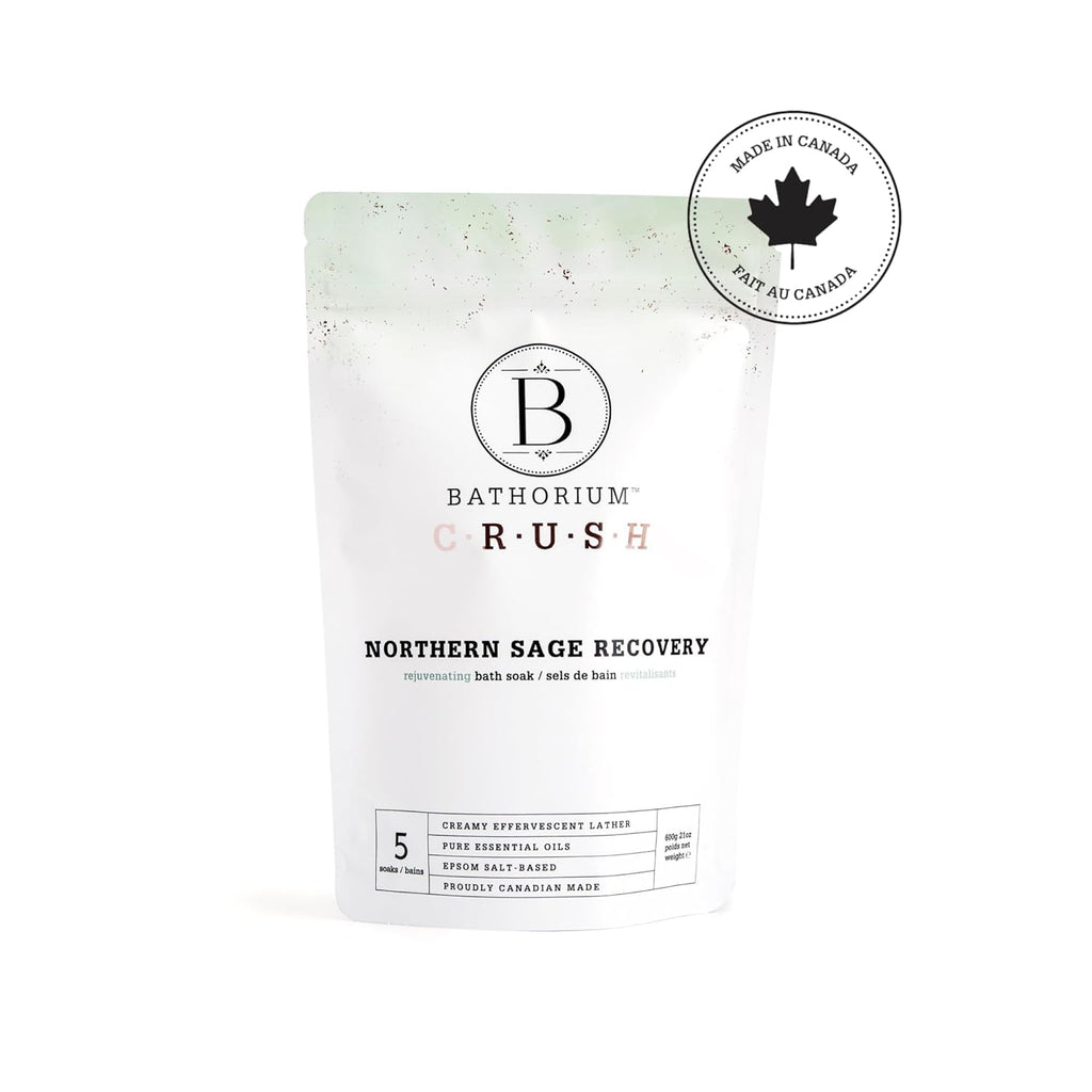 Bathorium Northern Sage Recovery Crush, Revitalizing Bath Soak, Dead Sea & Epsom Salt, Sage, Pine, Eucalyptus, pH-Balanced for Women, 5+ Baths, 21 oz