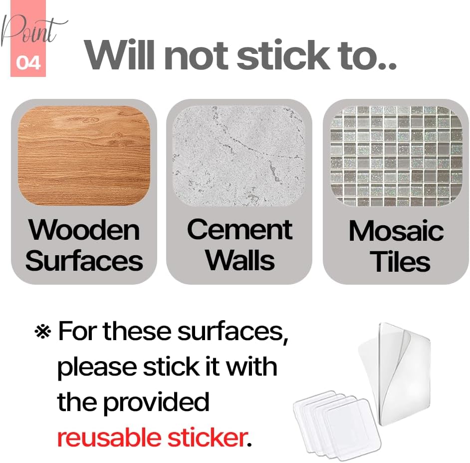 1+1 Silunity Silicone Toothbrush Holder - Suction & Stick, Reusable Sticker - Wall Mounted for Bathroom/Shower - Made in Korea - Ideal for Toothbrushes/Razors (White Pad (1+1), Single)