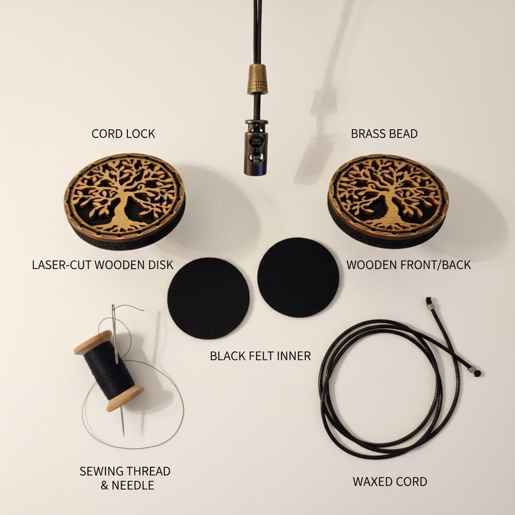 Wood Car Air Freshener — Handmade Car Air Freshener — Tree Of Life Designed Fragrance Oil Diffuser in Wooden Gift Box — Aromatherapy Gift Set with diAquatoria Fragrance Oil - 10 ml