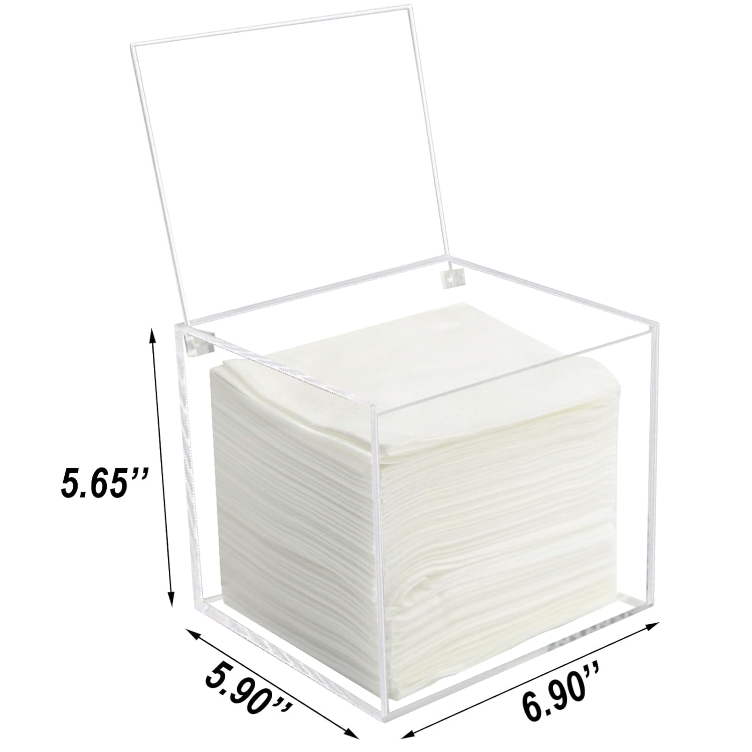 Disposable Face Towel Storage Box Compatible with Facial Towel XL, Acrylic Disposable Face Towelette Holder Container, Clear