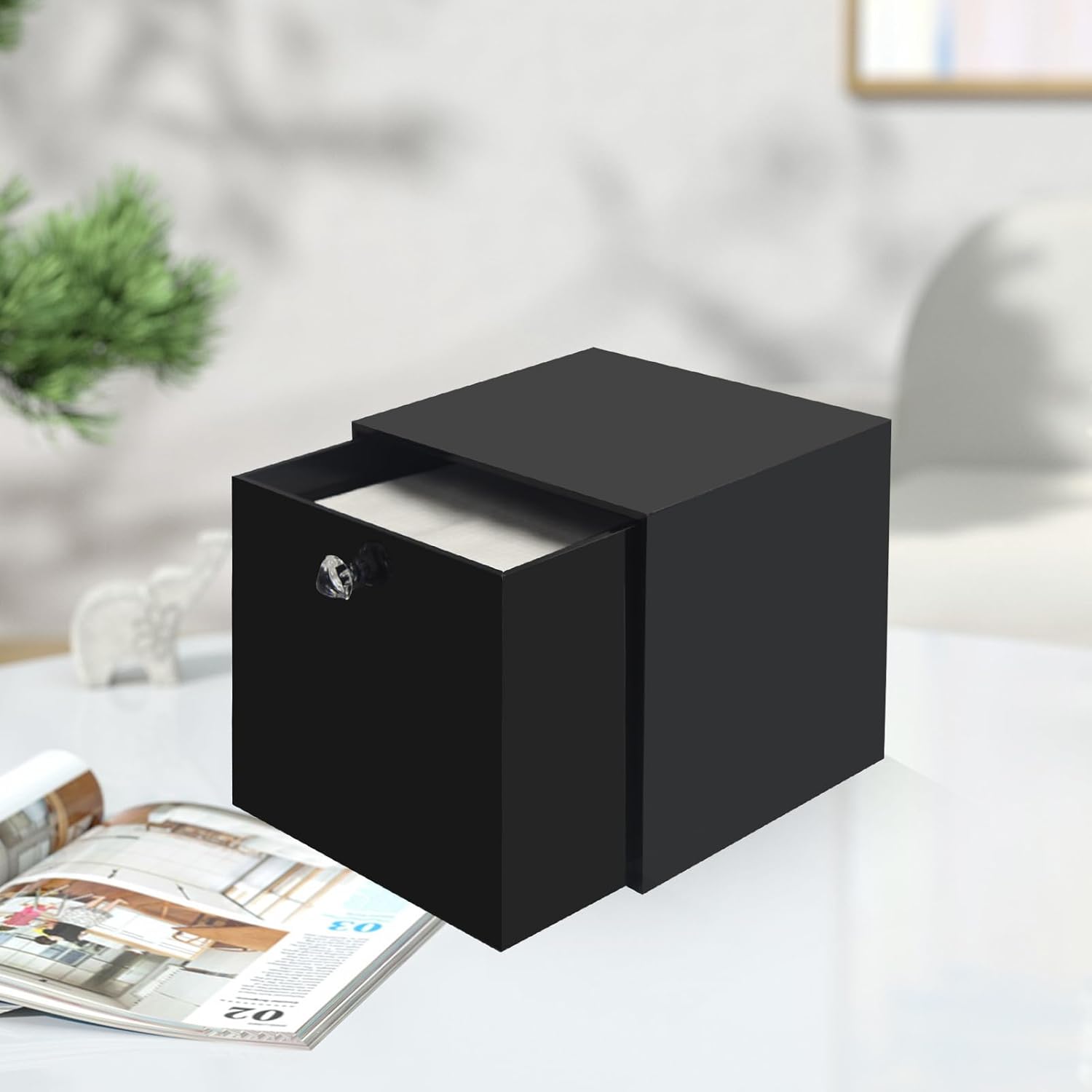 Face Towel Holder Compatible with XL, Disposable Face Towel Container Box, Black