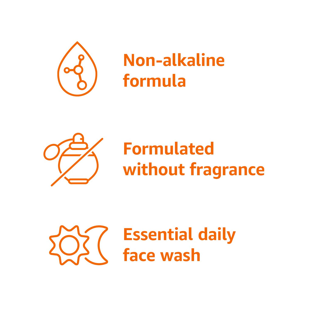 Amazon Basics Daily Facial Cleanser For Gentle Skin, Unscented, 16 Fl Oz (Pack of 1)