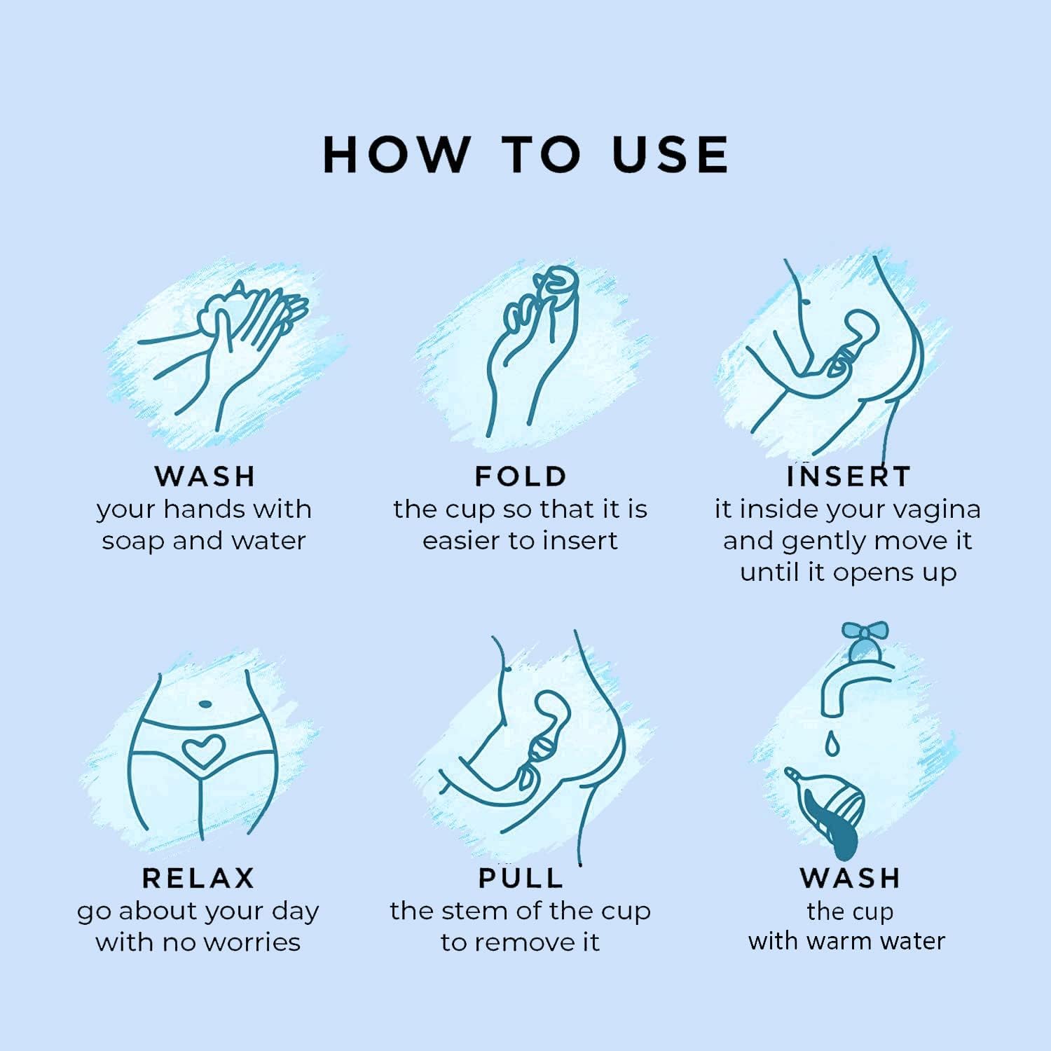 SHORDY Menstrual Cups Set of 2(Small+Large) with Box Soft Menstrual Cup & Flexible Period Cups for Women Upto 12 Hours Eco-Friendly & Safer Tampons Discs Pads Alternative Copa Menstrual (Blue)