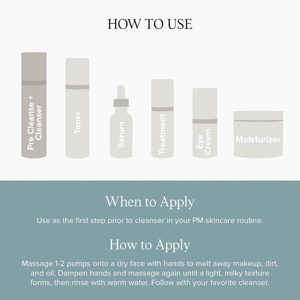 DRMTLGY Pre-Cleansing Oil - Makeup Remover Oil to be Paired with Facial Cleanser - Cleanser for Face - Melts Mascara, Makeup, & Preps for Cleansing, 5 fl oz