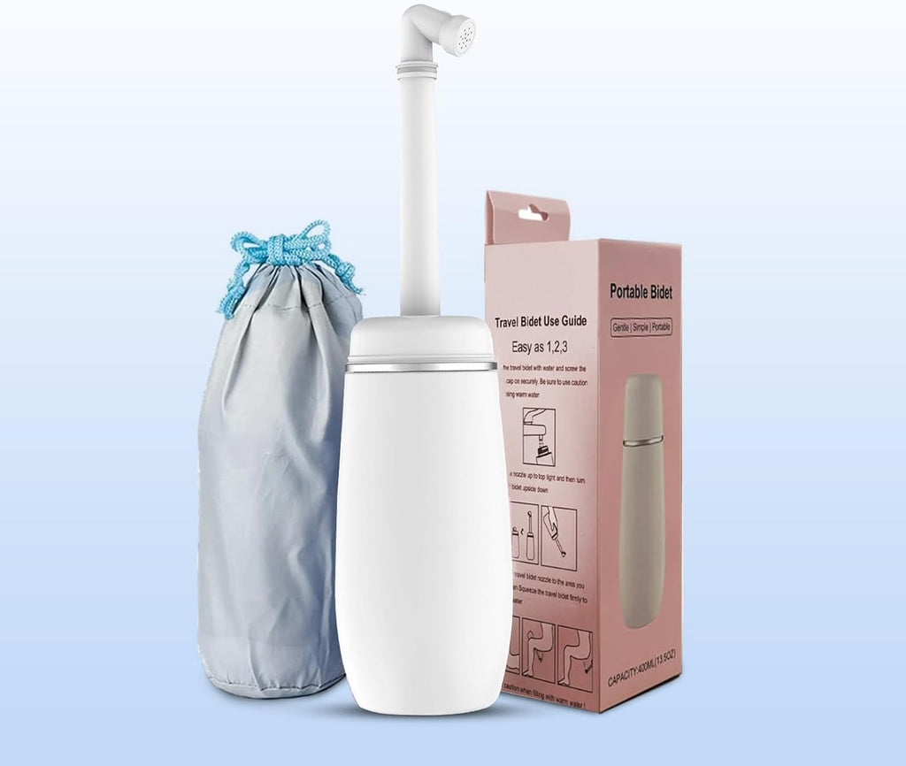 Portable Bidet for Travel, 400ml Peri Bottle, Handheld Personal Hygiene Cleaner, Leakproof & Reusable Wash Bottle for Women & Men (White)