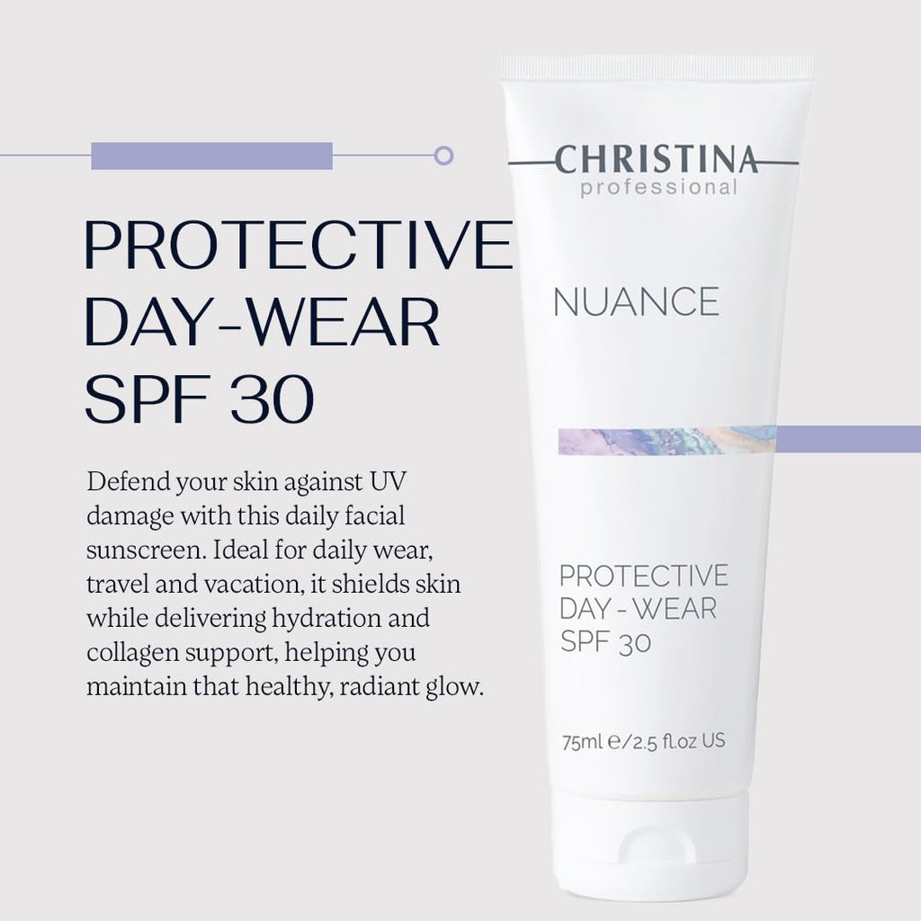 -CHRISTINA- Protective Day Cream SPF 30 - Hydrating Face Moisturizer - Anti-Pollution & Skin Barrier Support - Hyaluronic Acid & Peptides - Daily Skincare for Women - Lightweight Sunscreen - 75 ml