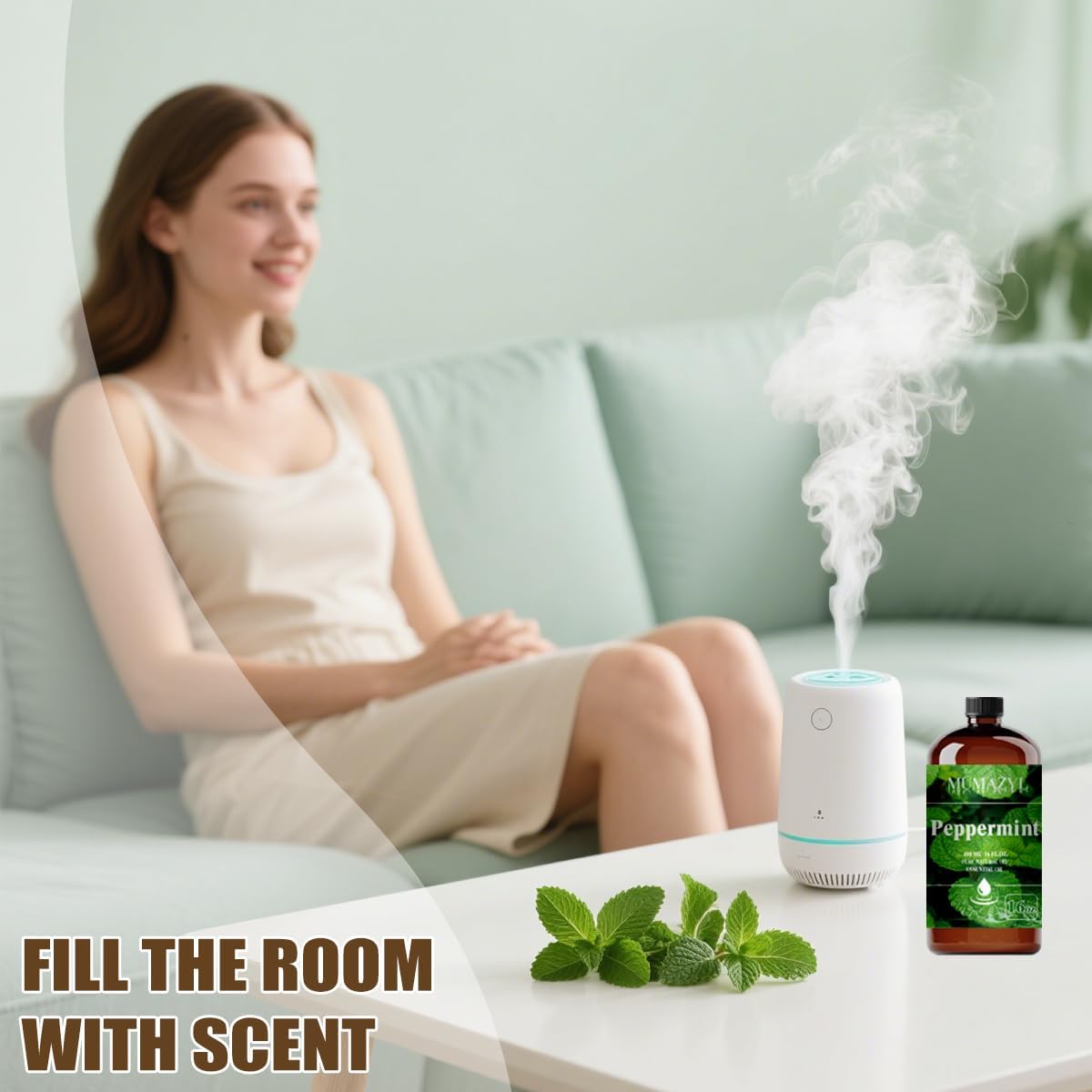 Peppermint Essential Oil, Peppermint Oil 16 Fl Oz 480ML for Diffuser Humidifier Yoga Cleaning DIY Candle Soap Making Essential Oils