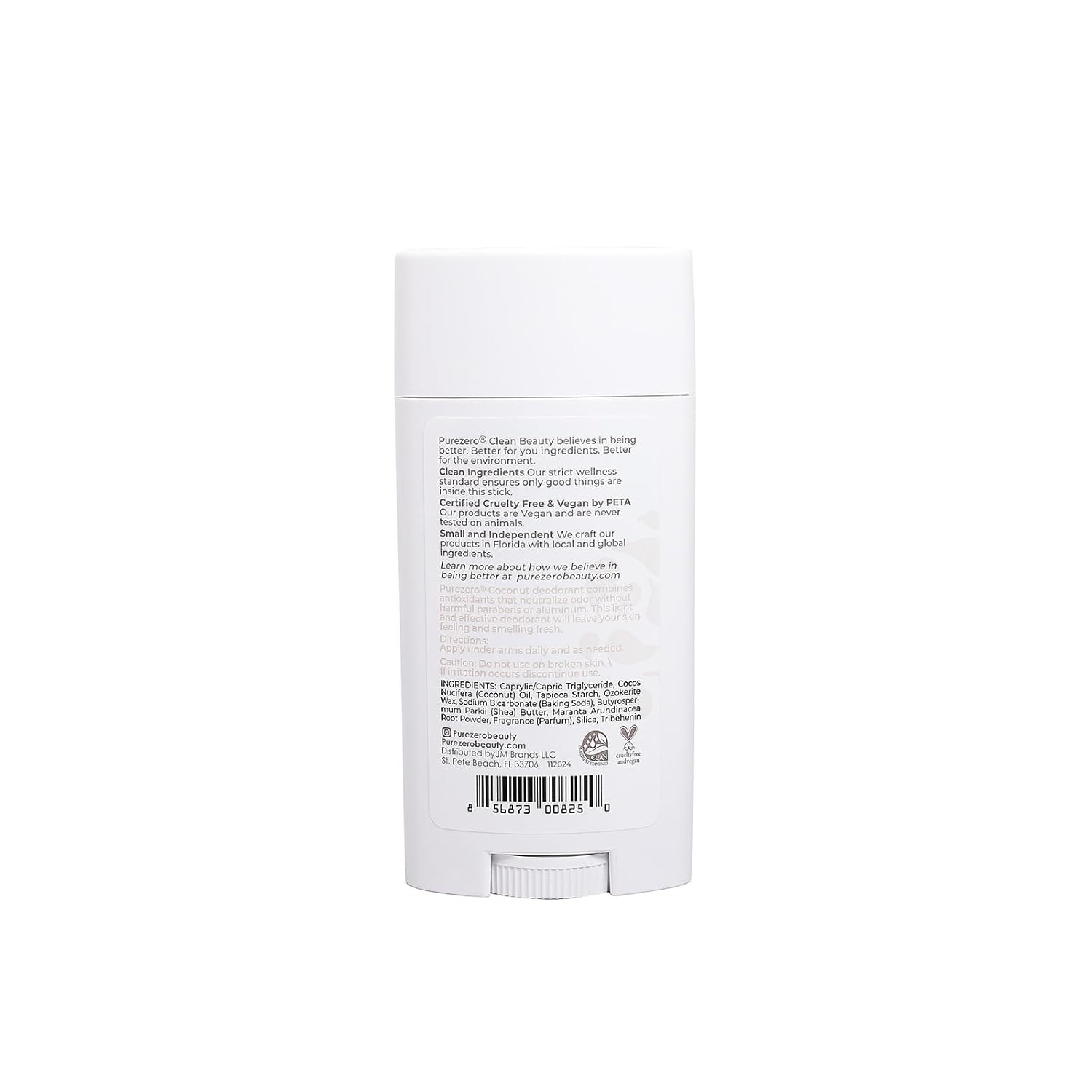 Purezero Deodorant | COCONUT | Aluminum & Paraben Free with Baking Soda and 24-Hour Odor Protection | For Women & Men | Infused with Shea Butter & Coconut Oil (1 Pack)