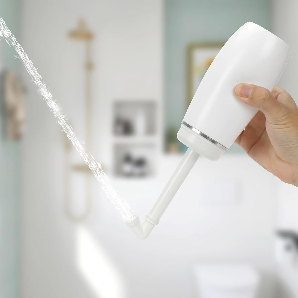 Portable Bidet for Travel, 400ml Peri Bottle, Handheld Personal Hygiene Cleaner, Leakproof & Reusable Wash Bottle for Women & Men (White)