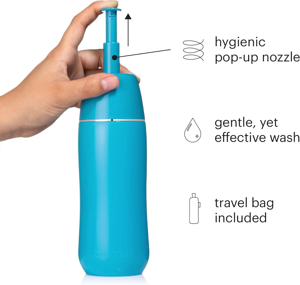 Brondell GoSpa Advanced Portable Bidet for Travel–Pop-Up Nozzle System –High-Quality Compact Bidet with Discreet Travel Bag for Convenient Storage–400mL, Blue
