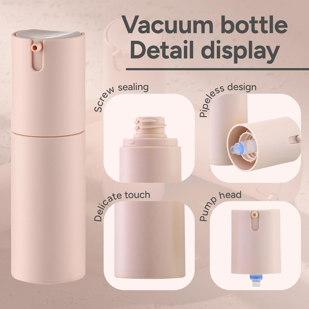 1 oz Airless Pump Bottles, Travel Lotion Container, Skincare Containers for Moisturizer(Plastic, Multicolor, 3Pcs)