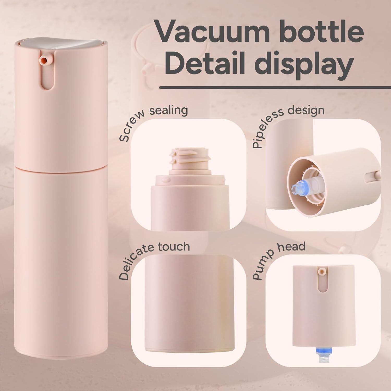 1 oz Airless Pump Bottles, Travel Lotion Container, Skincare Containers for Moisturizer(Plastic, Multicolor, 3Pcs)