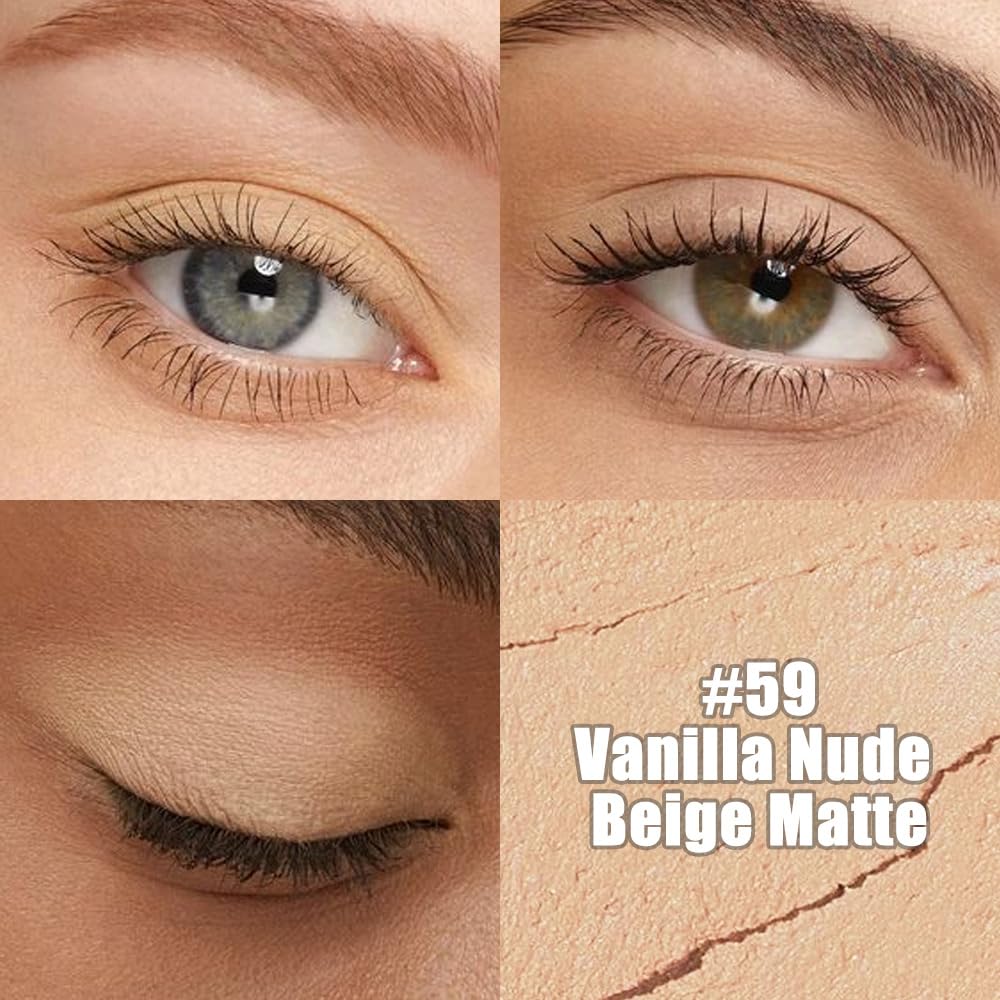 Kaely Cream Eye Shadow Sticks, Vanilla Nude Beige Matte Eyeliner Pencil Eyeshadow Palette Makeup, Eye Highlighter Brightener Stick for Older Women Waterproof Pigmented, sombras para ojos, New-59