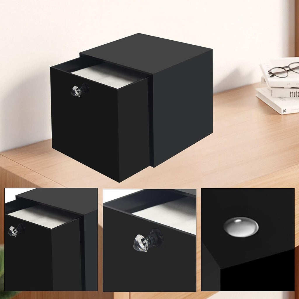 Face Towel Holder Compatible with XL, Disposable Face Towel Container Box, Black