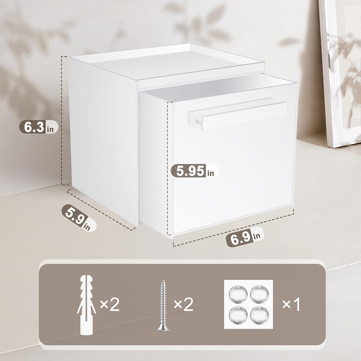 Disposable Face Towel Storage Box Compatible with Clean Skin Club Clean Towel XL Acrylic Facial Towels Holder with Drawer Wall-Mounted Makeup Organizer for Vanity, Bathroom (Glossy White)