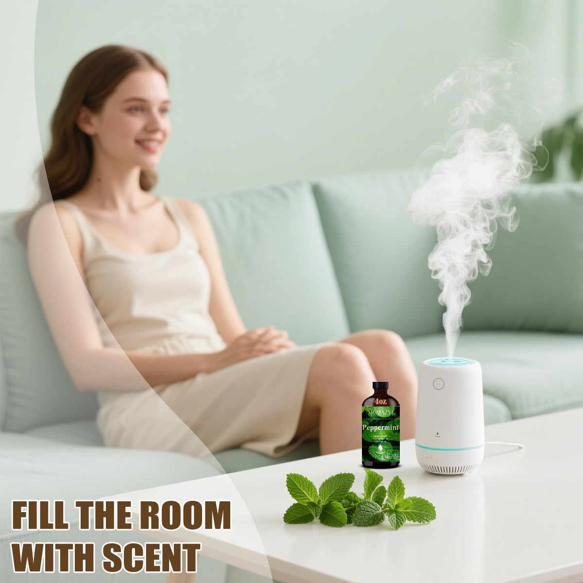 Peppermint Essential Oil, Peppermint Oil 4 Fl Oz 120ML for Diffuser Humidifier Yoga Cleaning DIY Candle Soap Making Essential Oils