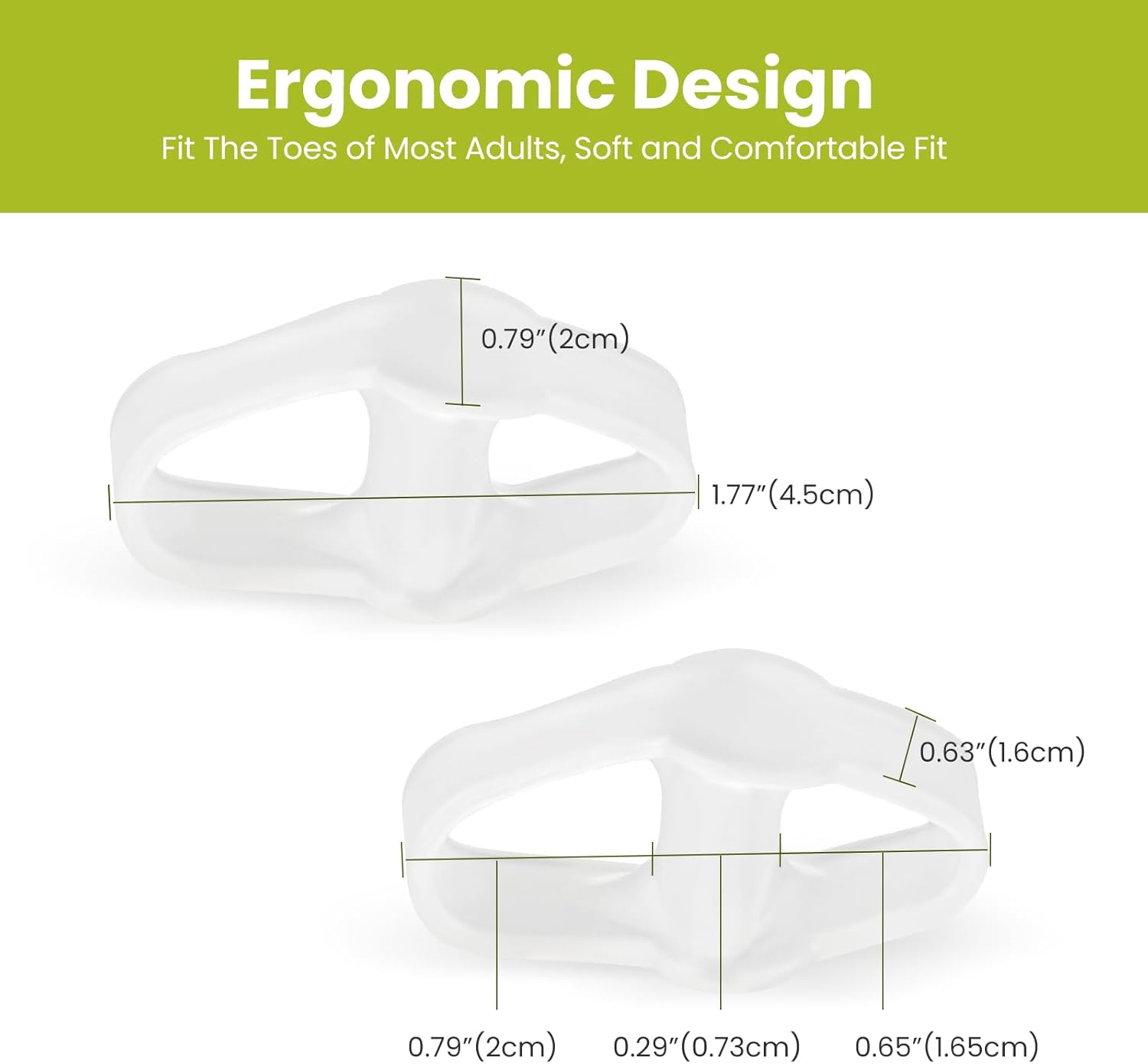 Bukihome Toe Separators Bunion Corrector - 8 Pack Big Toe Spacers with Aloe Vera Extract, Suitable for Bunion and Overlapping Toes, Reduce Foot Pain(Clear)