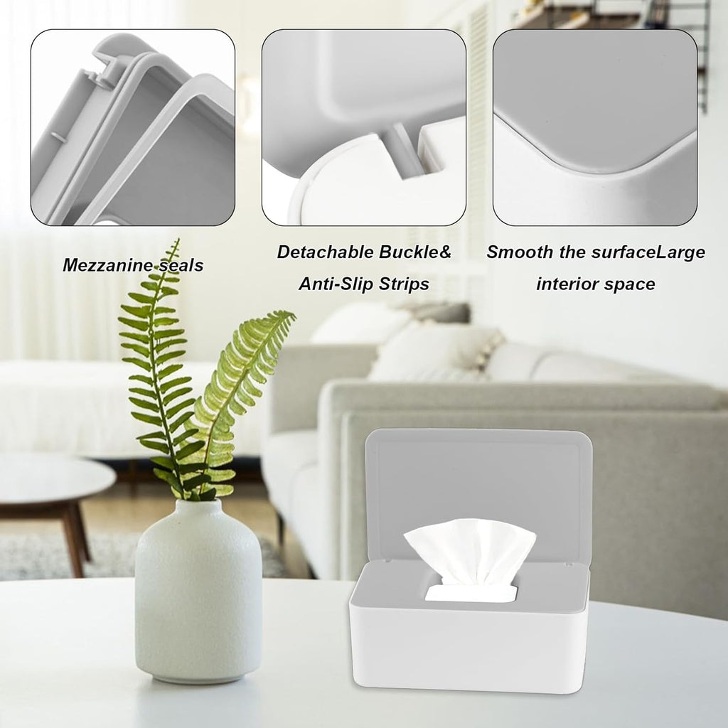 1 Pcs Diaper Wipes Dispenser, Refillable Wipe Container, Wipe Container with Sealing Design Lid, Keep Wipes Fresh,Wet Wipes Cases (Green)